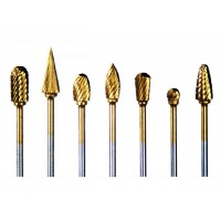 Buffalo Dental Gold Cap Lab Burs Barrel 1/2" TNT-Coated Dual Cut Regular Carbide Bur w/ 1/4" Shank